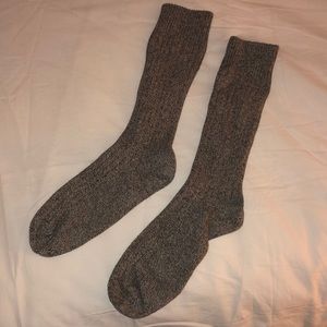 🌸 Gray Ribbed Tall Socks
